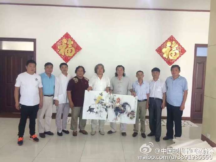 中國現代書畫家協會會長趙樹樸攜同著名書畫家應邀青陽寶泰公司