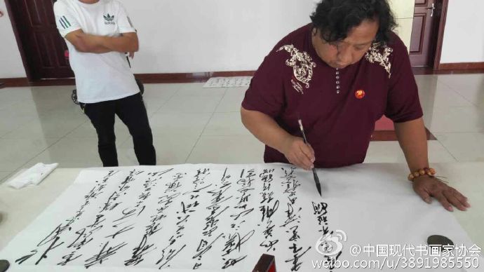 中國現代書畫家協會會長趙樹樸攜同著名書畫家應邀青陽寶泰公司